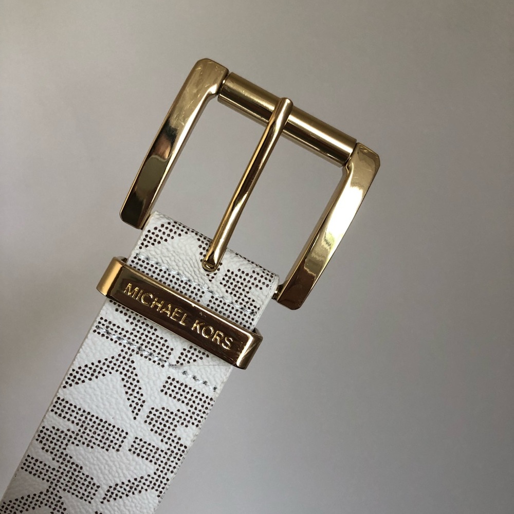 Michael Kors 553143 Medium White/Vanilla Belt